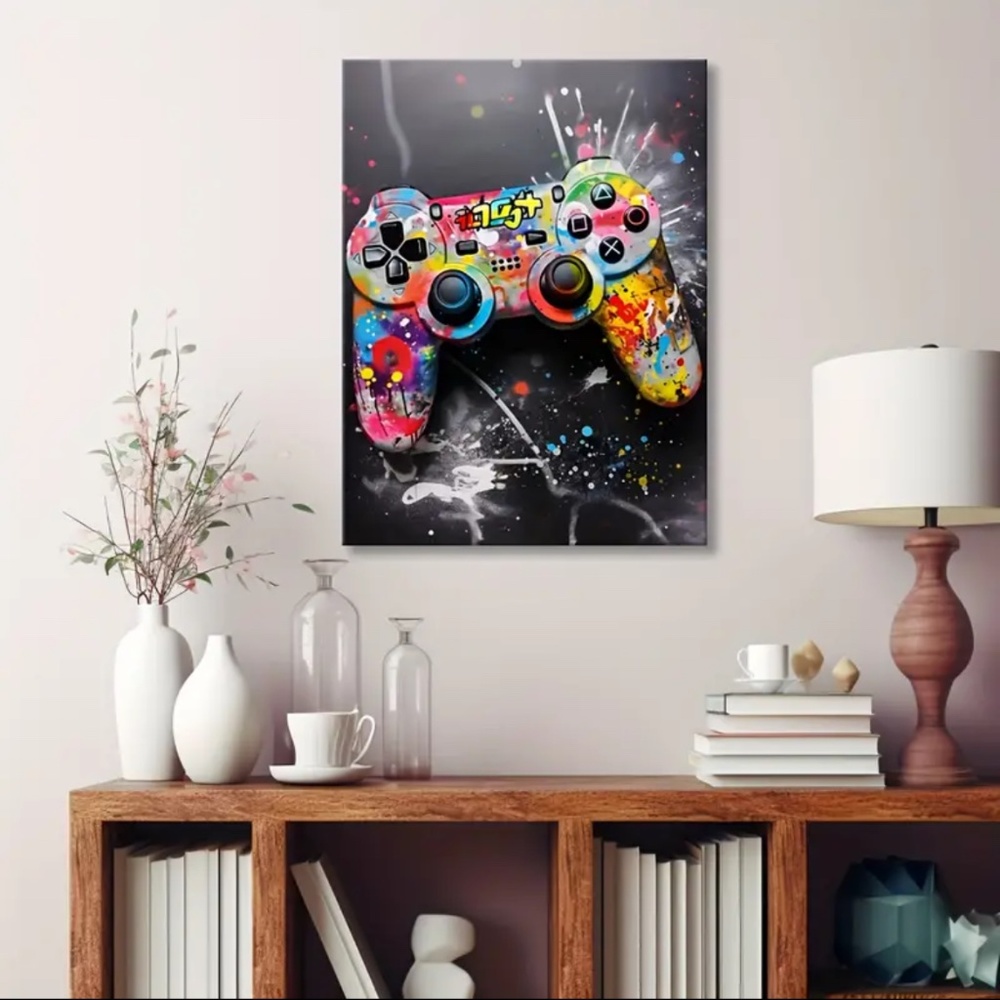 Canvas Poster - Gamer Graffiti Art, Unframed - 8x11 Inches